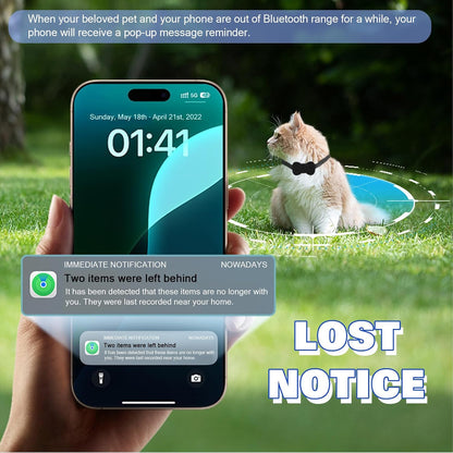 Cat Tracker Collar, Pet GPS Tracker for Small Dogs and Cats, No Monthly Fee, No SIM Required, Compatible with Ios/Android, Waterproof Global Location Tracking Device anti Lost Tracker (Black)