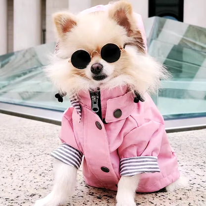 Waterproof Pet Dog Coat for Small Medium Large Dogs Windproof Jacket Dog Raincoat Dog Sport Hoodies Pet Clothes Pink Yellow