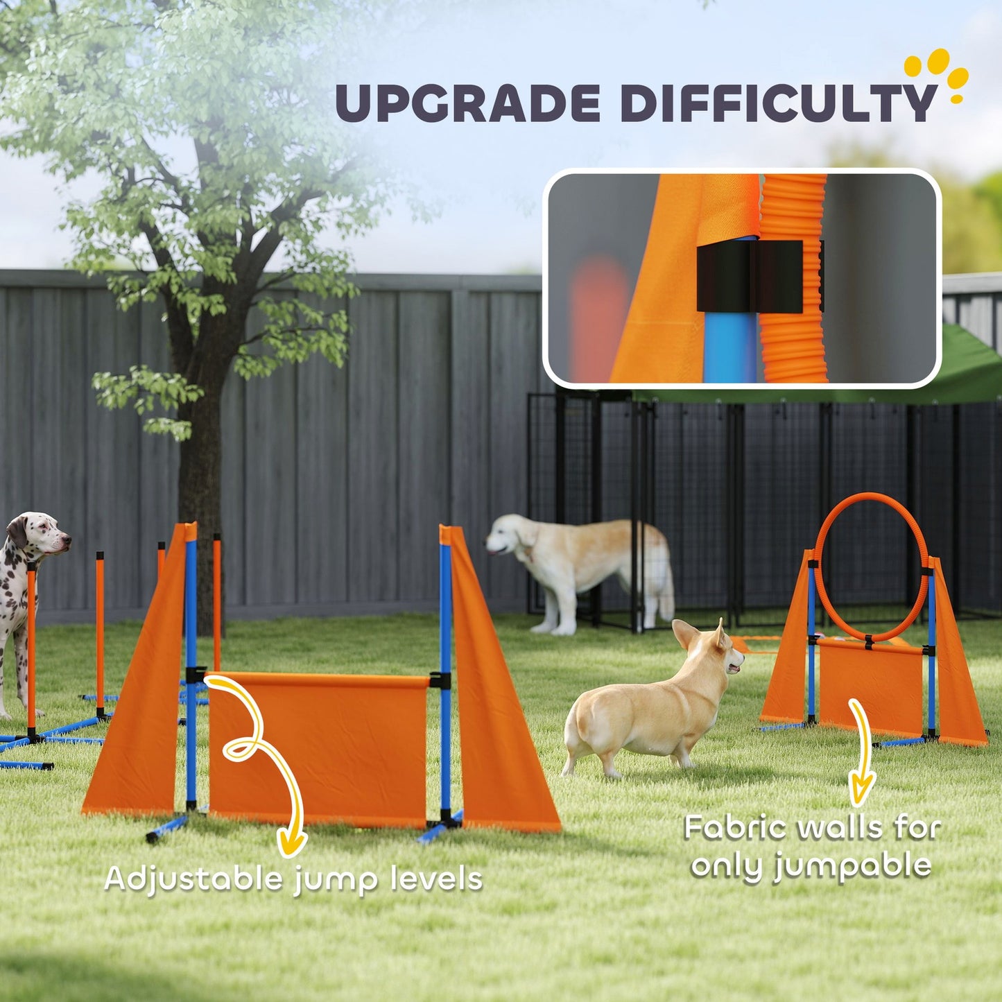 6-Piece Dog Agility Equipment, Pet Agility Training Set with Weave Poles