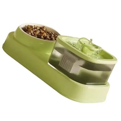 Cats Bowl 2 in 1 Water Bowls Water Dispenser Double Bowl Water Circulating