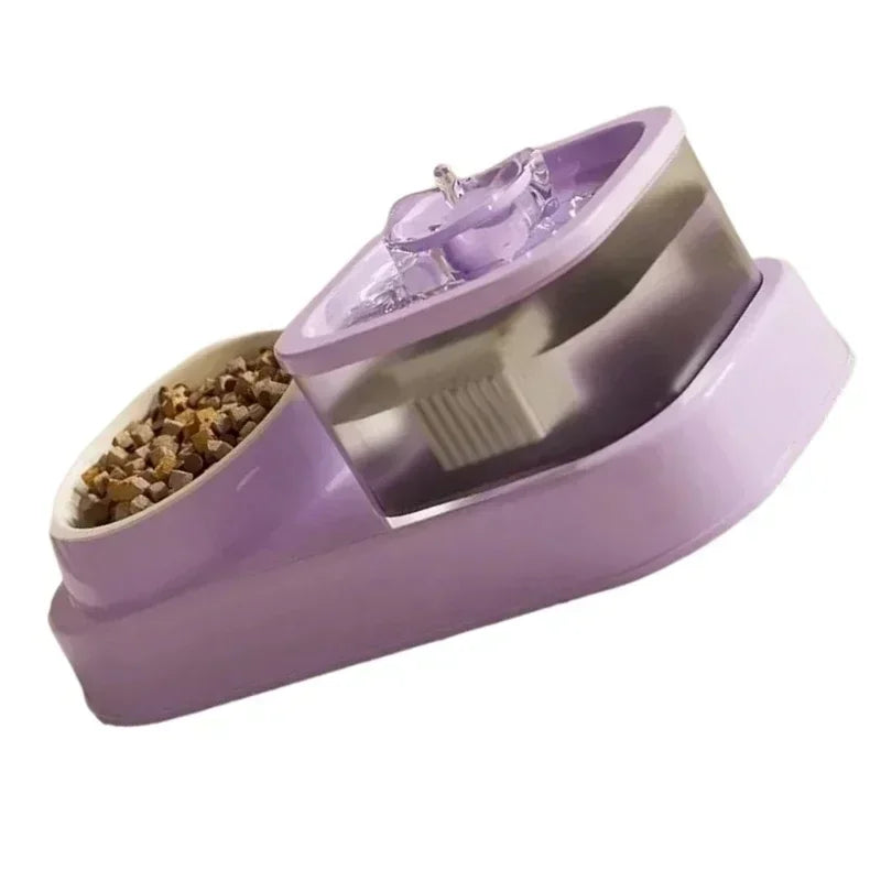 Cats Bowl 2 in 1 Water Bowls Water Dispenser Double Bowl Water Circulating