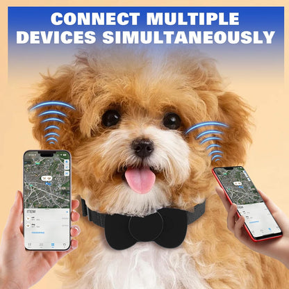 Cat Tracker Collar, Pet GPS Tracker for Small Dogs and Cats, No Monthly Fee, No SIM Required, Compatible with Ios/Android, Waterproof Global Location Tracking Device anti Lost Tracker (Black)