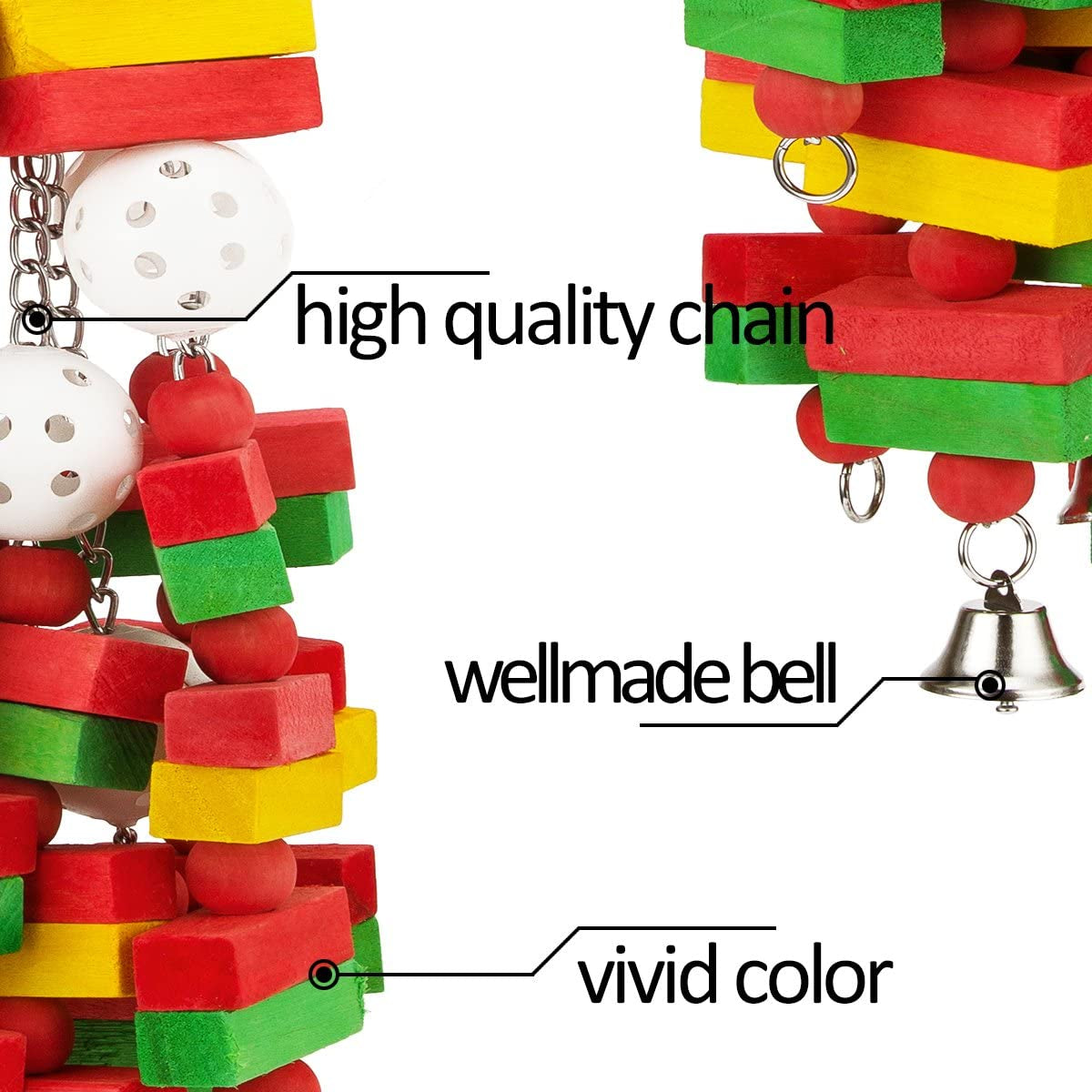 Large Bird Parrot Toys for Cockatoos African Grey Macaws and Amazon Parrots