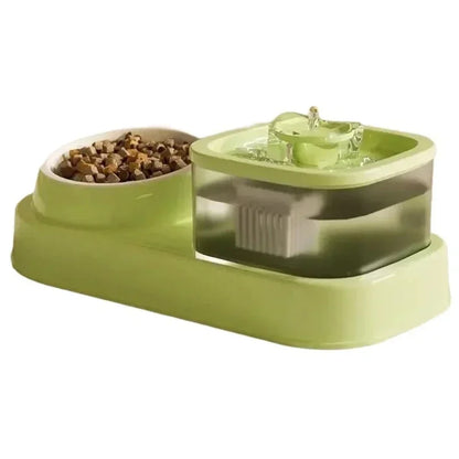 Cats Bowl 2 in 1 Water Bowls Water Dispenser Double Bowl Water Circulating