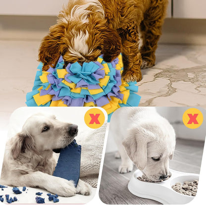 Large Snuffle Mat for Dogs, Dog Snuffle Mat for Puppies, Interactive Feeding Game for Puppies, Slow Feeder Mat with Non-Slip Base 30 X 30 CM Foraging Skills and Slow Eating