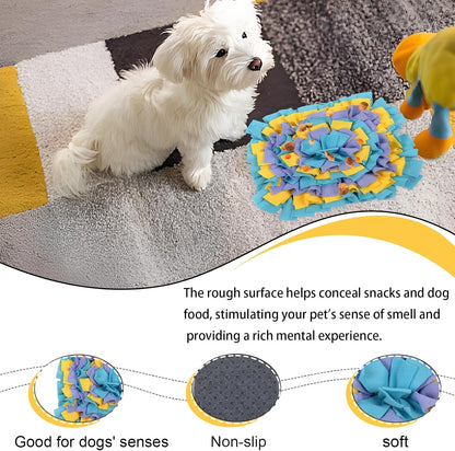 Large Snuffle Mat for Dogs, Dog Snuffle Mat for Puppies, Interactive Feeding Game for Puppies, Slow Feeder Mat with Non-Slip Base 30 X 30 CM Foraging Skills and Slow Eating