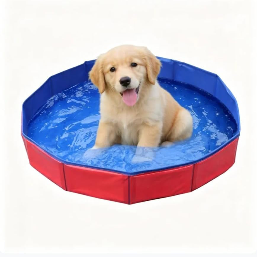 Dog Pool, Dog Paddling Pool, Foldable Dog Swimming Pool for Small Dogs, Portable Plastic Pool for Outdoor Play and Indoor Bathing, Compact Design for Limited Spaces50 X 8 Cm