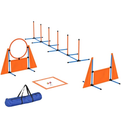 6-Piece Dog Agility Equipment, Pet Agility Training Set with Weave Poles