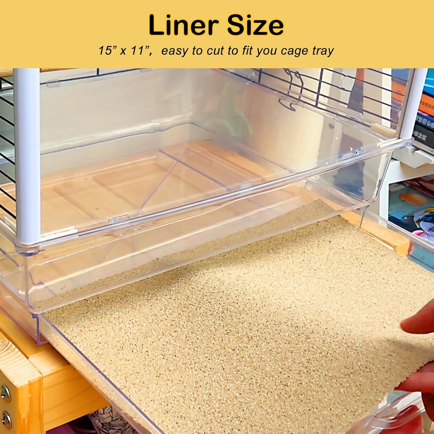 Bird Cage Liner 30-Pack 15” X 11” Gravel Paper for Bird Cage | Sand Sheets for Easier Cleaning and Bird Health