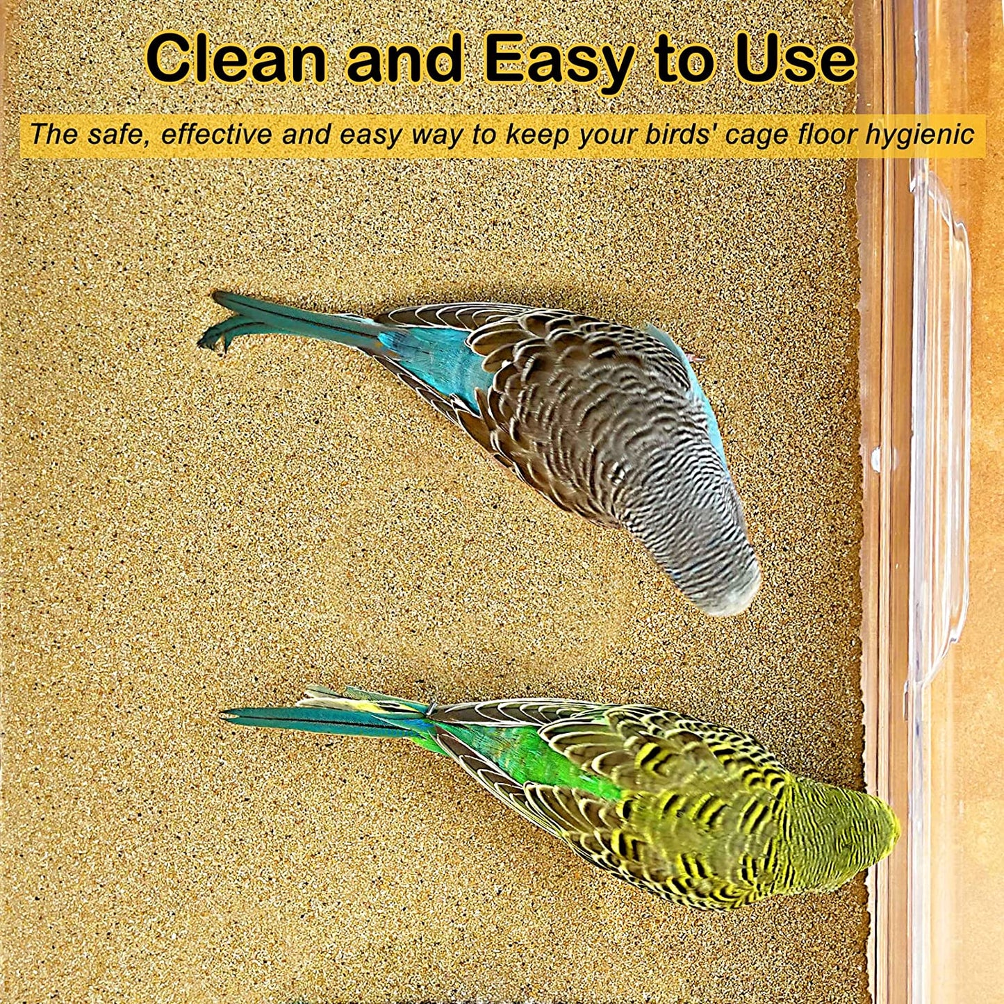 Bird Cage Liner 30-Pack 15” X 11” Gravel Paper for Bird Cage | Sand Sheets for Easier Cleaning and Bird Health