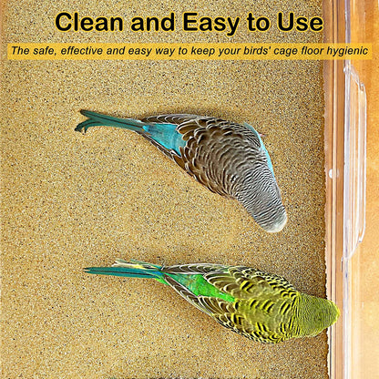 Bird Cage Liner 30-Pack 15” X 11” Gravel Paper for Bird Cage | Sand Sheets for Easier Cleaning and Bird Health